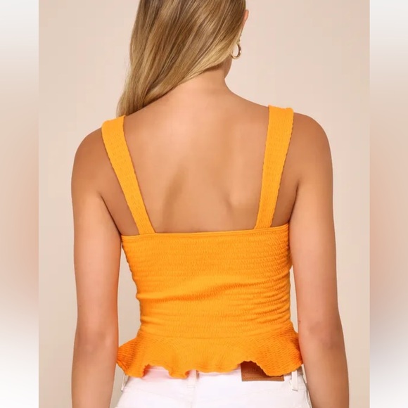 Orange Ruffle Hem Top - Picture 2 of 4